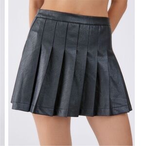 Urban Outfitters Black Faux Leather Skater Skirt